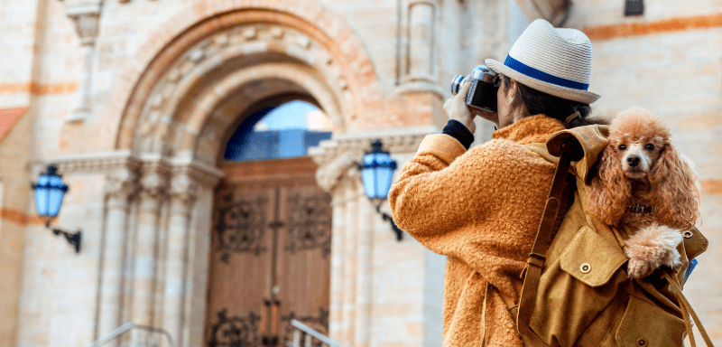 Man photographing a tourist spot.