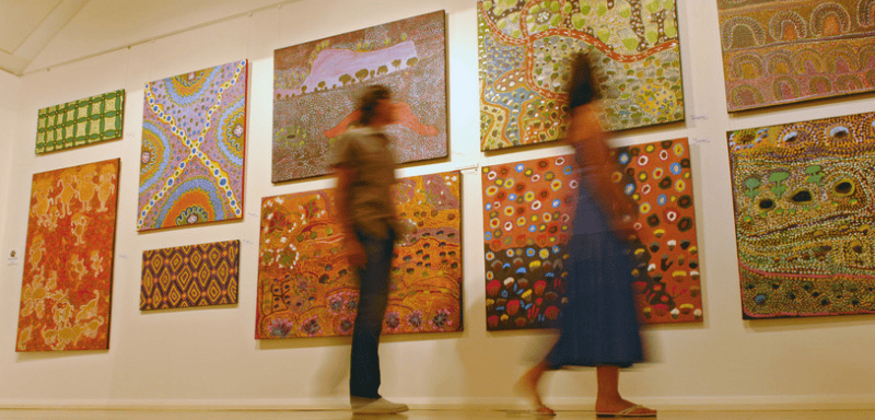 Arts displayed in museum.
