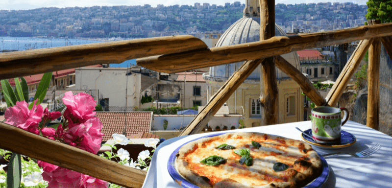 Pizza dish in a European destination.